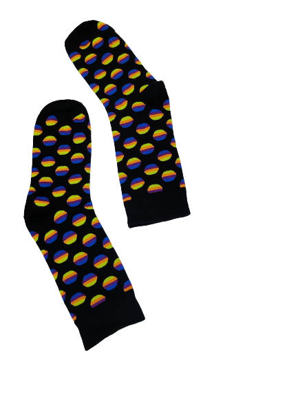 Black Circle Print Socks