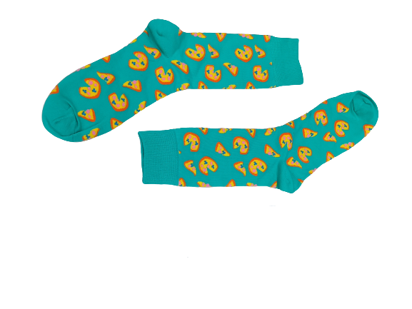 Blue Pizza Socks