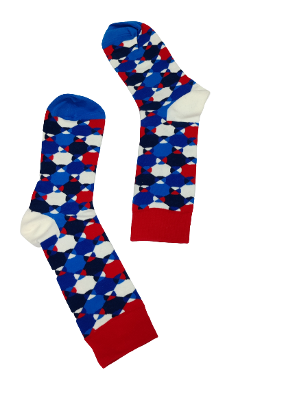 Red Blue White Socks
