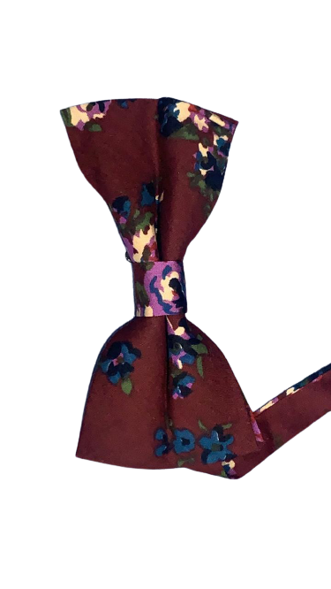 Brown with purple flowers bow