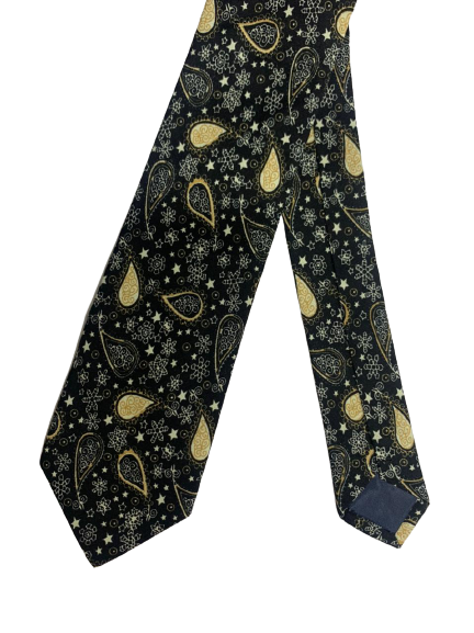 Black Golden Paisley Tie