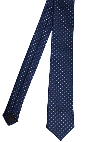 Blue White Circle Dots Tie