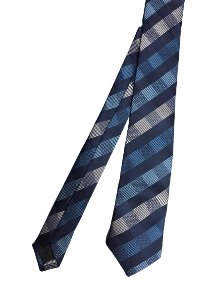 Blue White Checks Tie