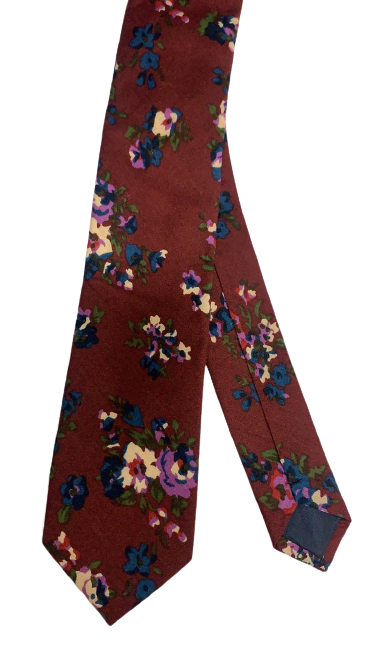 Brown with Purple Flowers Tie