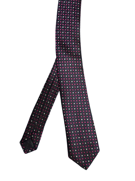 Pink White Square Tie