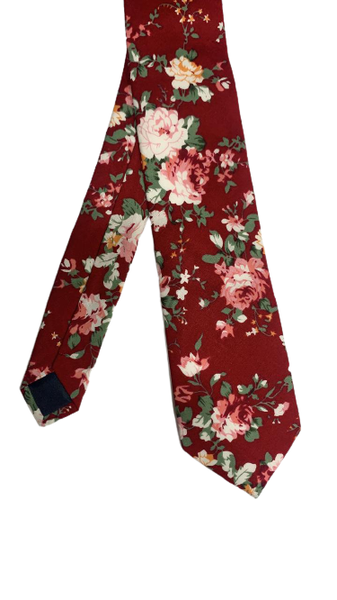 Jam Red Floral tie
