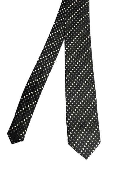 White Grey Square Tie