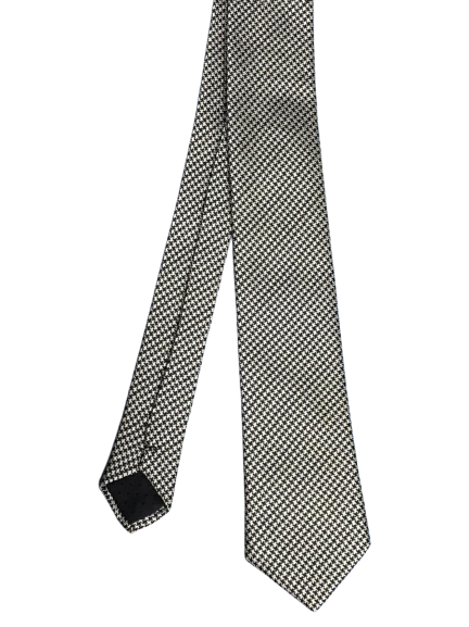 White Herringbone Twill Tie