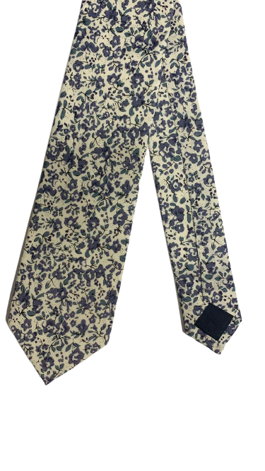 White with Grey Flowers Tie