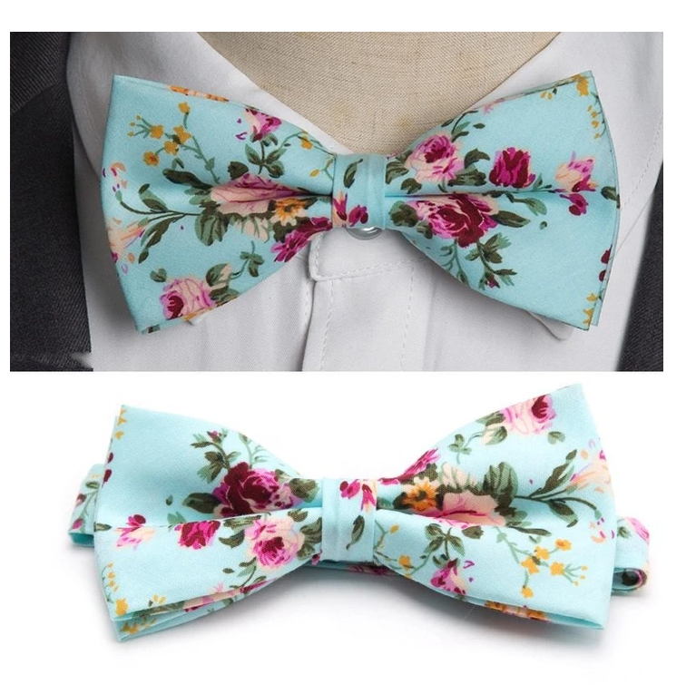 Aqua Green Printed Bow