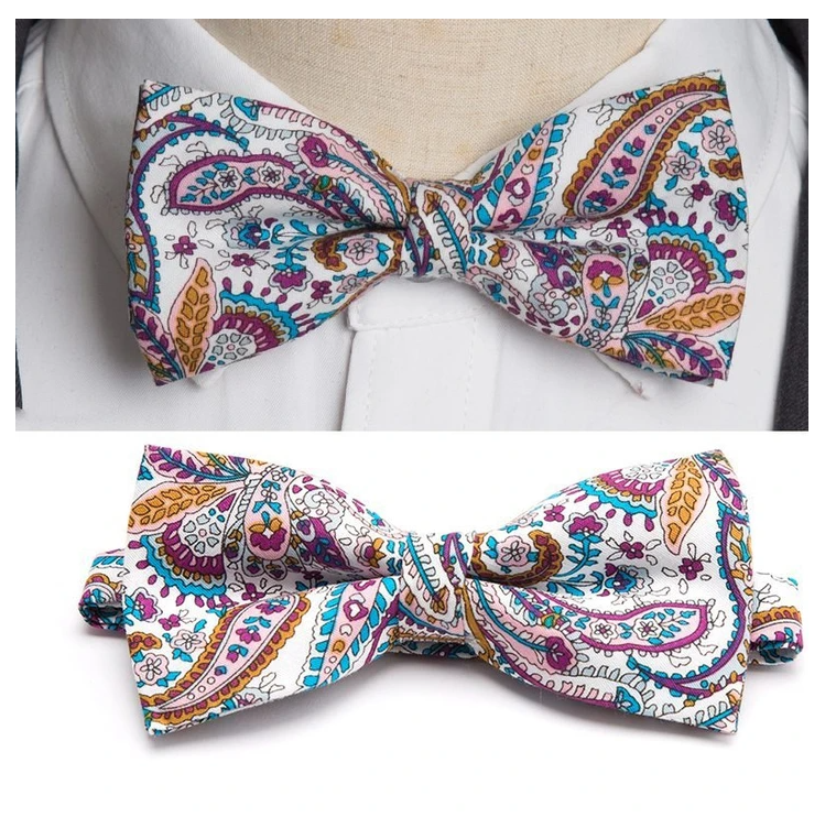 Paisley white bow