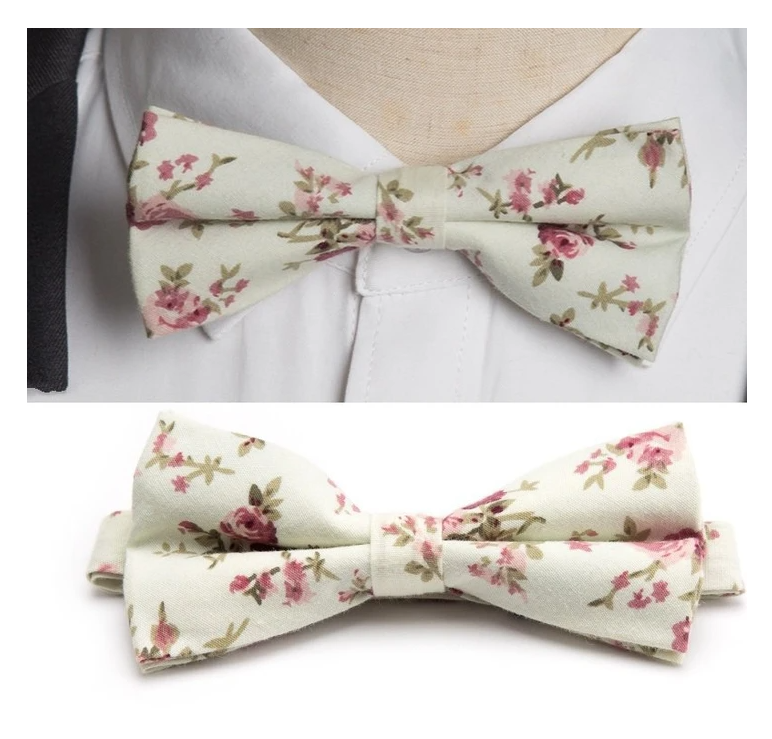 White &amp; Pink printed bow