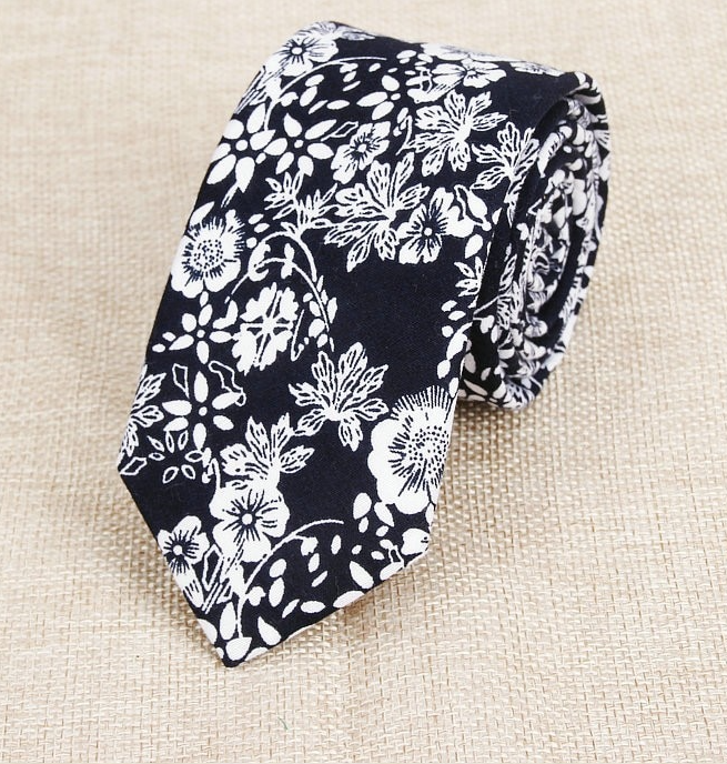 Blue with White Flowers Tie
