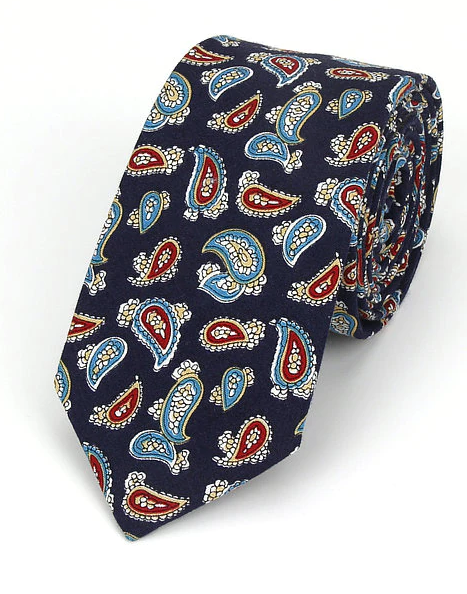 Dark Blue Paisley Tie