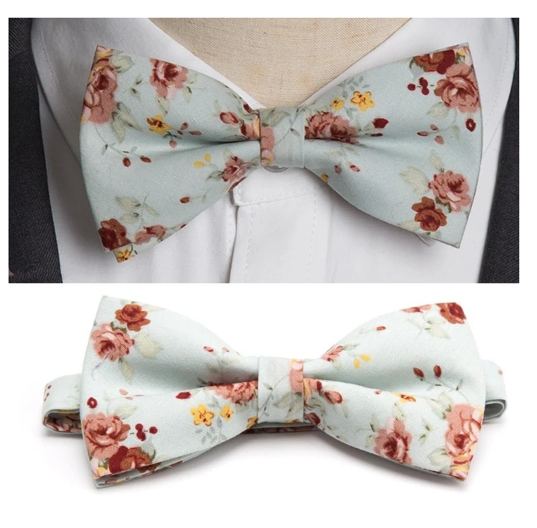 Faded Green (brown flowers) bow
