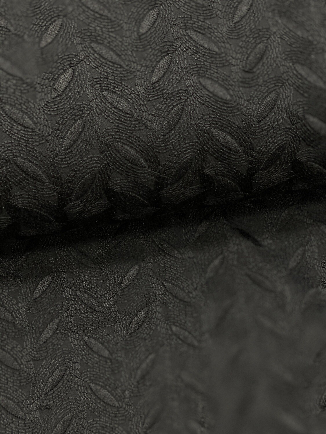 Black Lucknowi Fabric