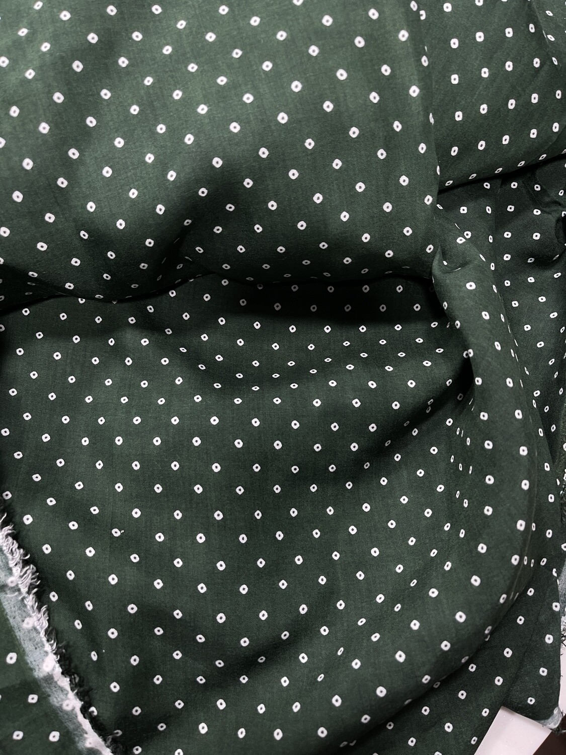 Green Bandhani Fabric