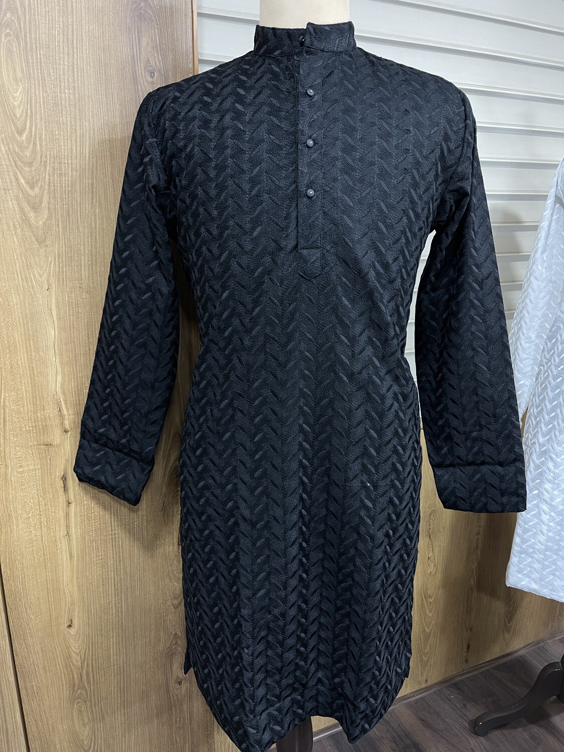 Black Lucknowi Kurta