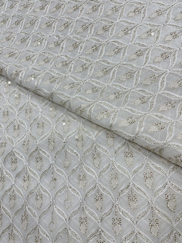 White Leaf Fabric