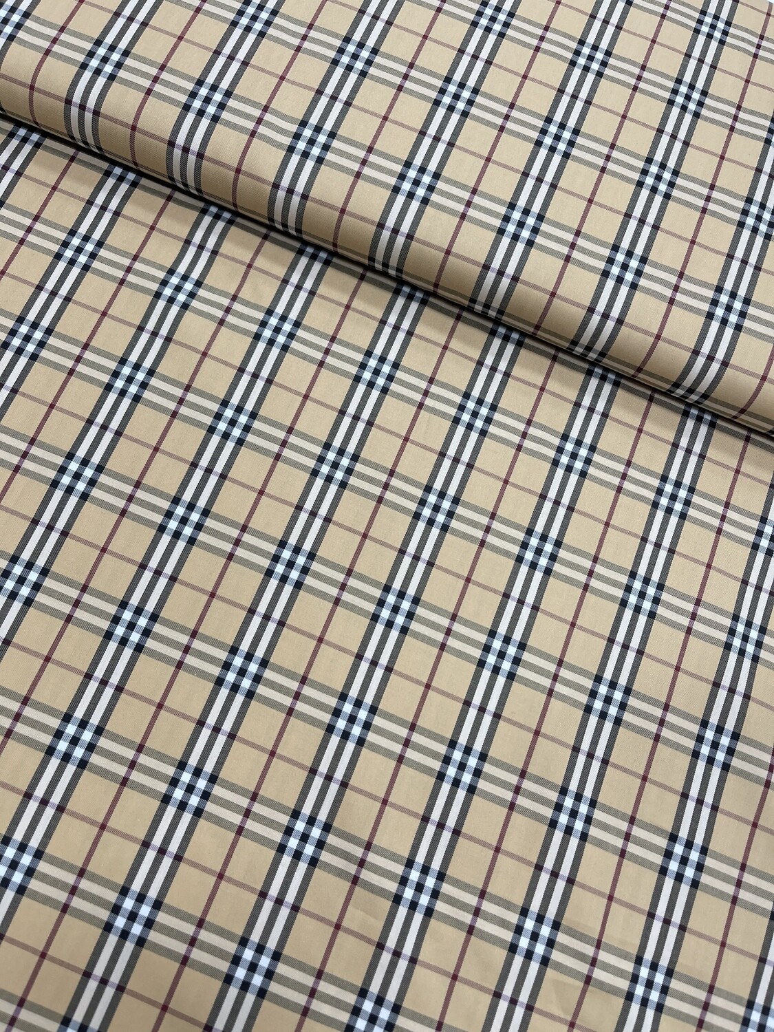 VCP Beige Checks Fabric