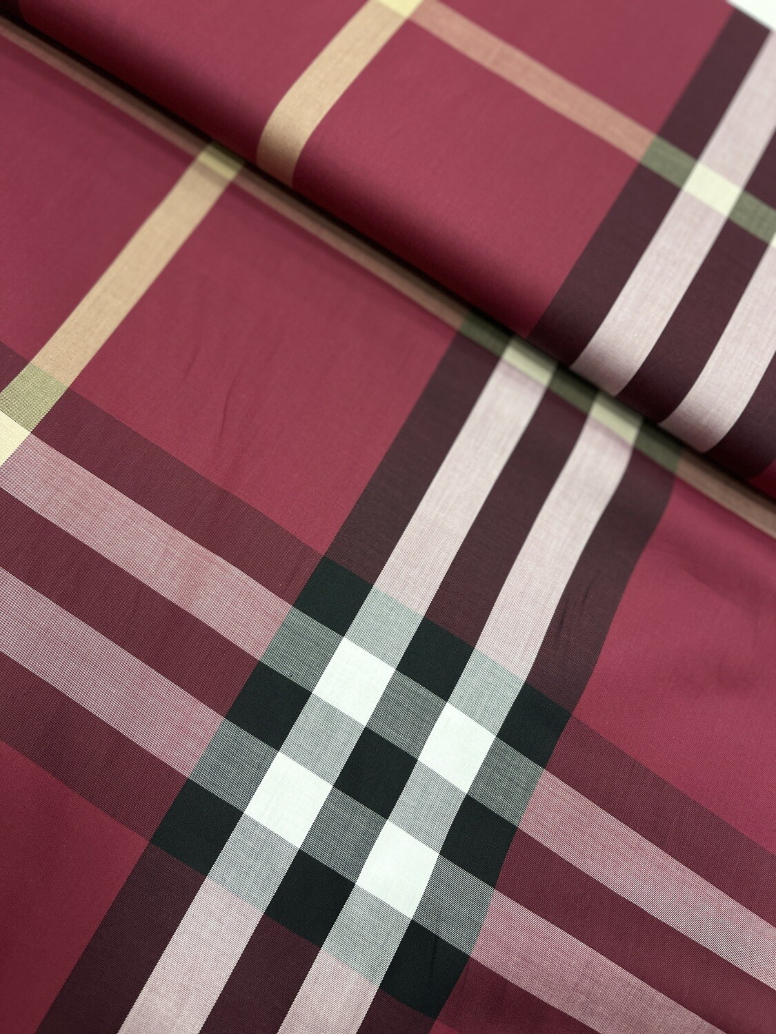 VCP Maroon Checks Fabric