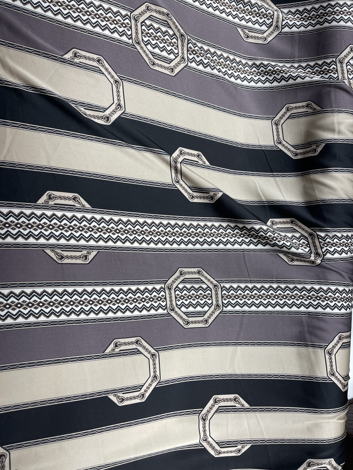 Creme Belt Printed Fabric