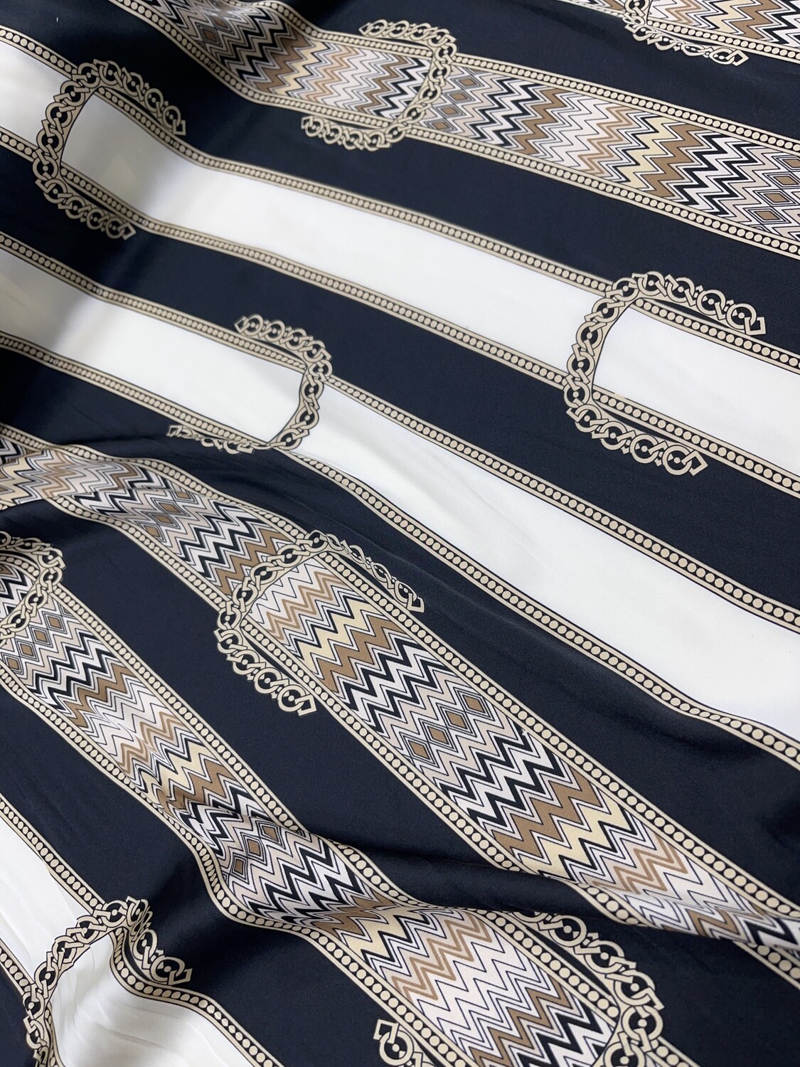 Black Belt Printed Fabric