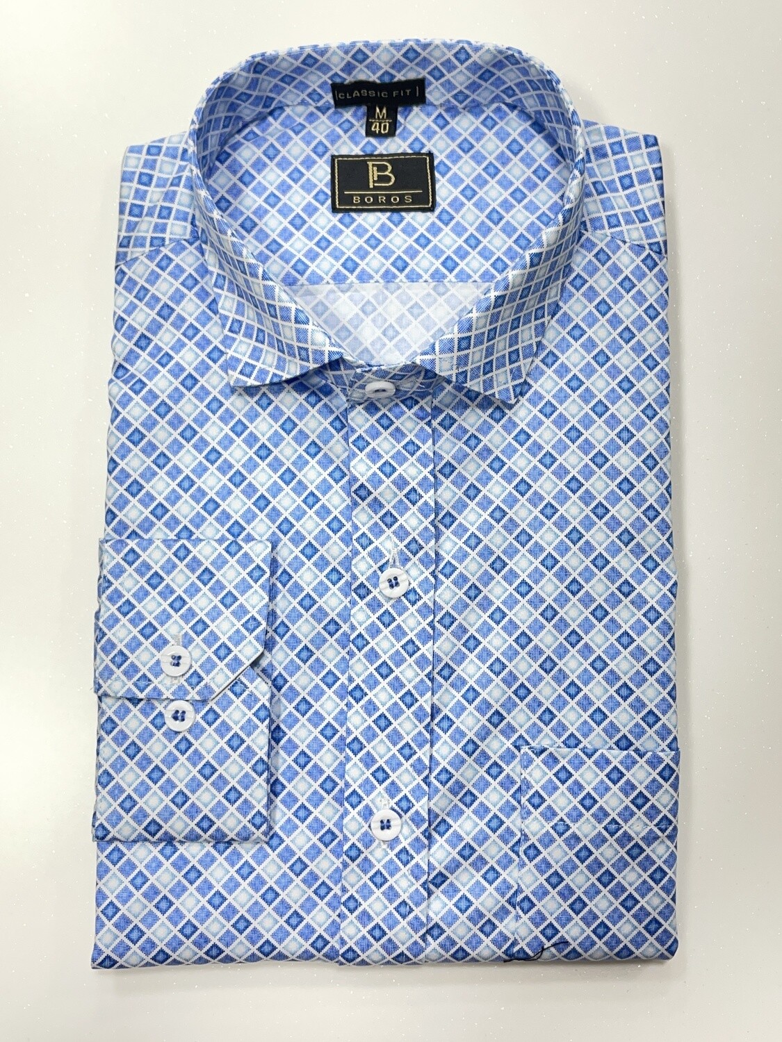 Blue Square Printed