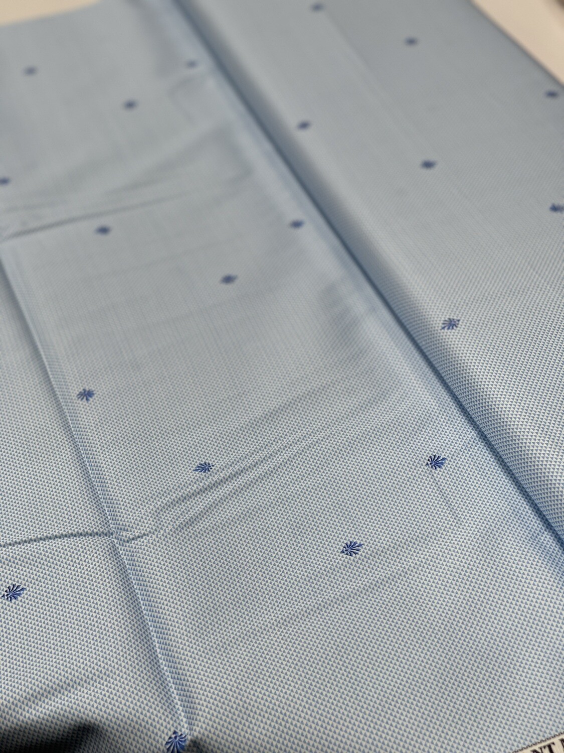 Cobalt Blue Triangle Printed Fabric