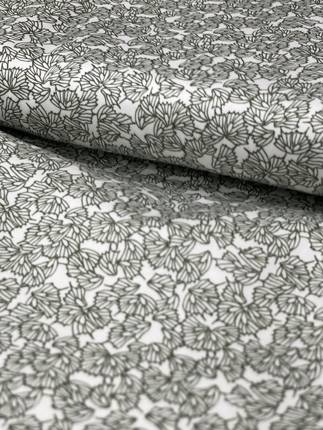 Green &amp; White Floral Fabric