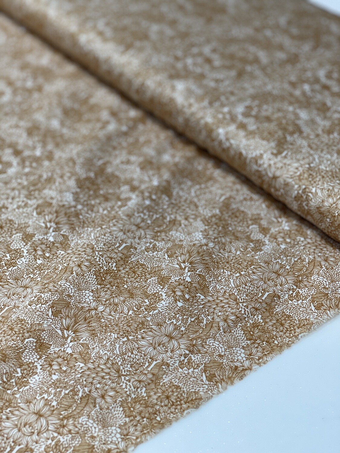 Beige &amp; White Floral Fabric