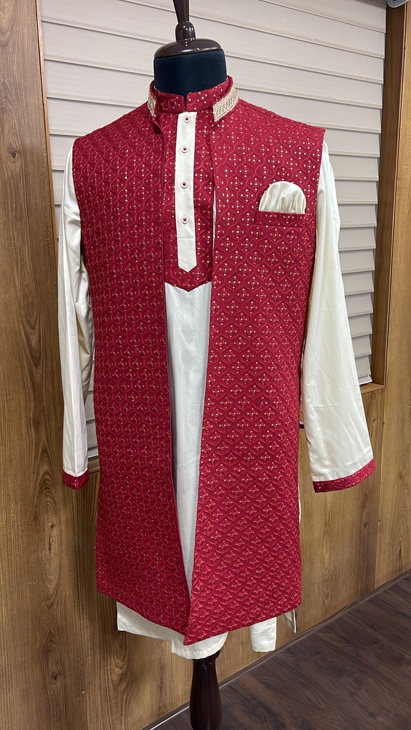Red Jazz Indo-Western Sherwani