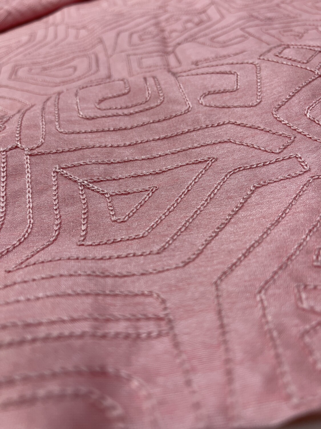 Bright Pink Thread Work Fabric
