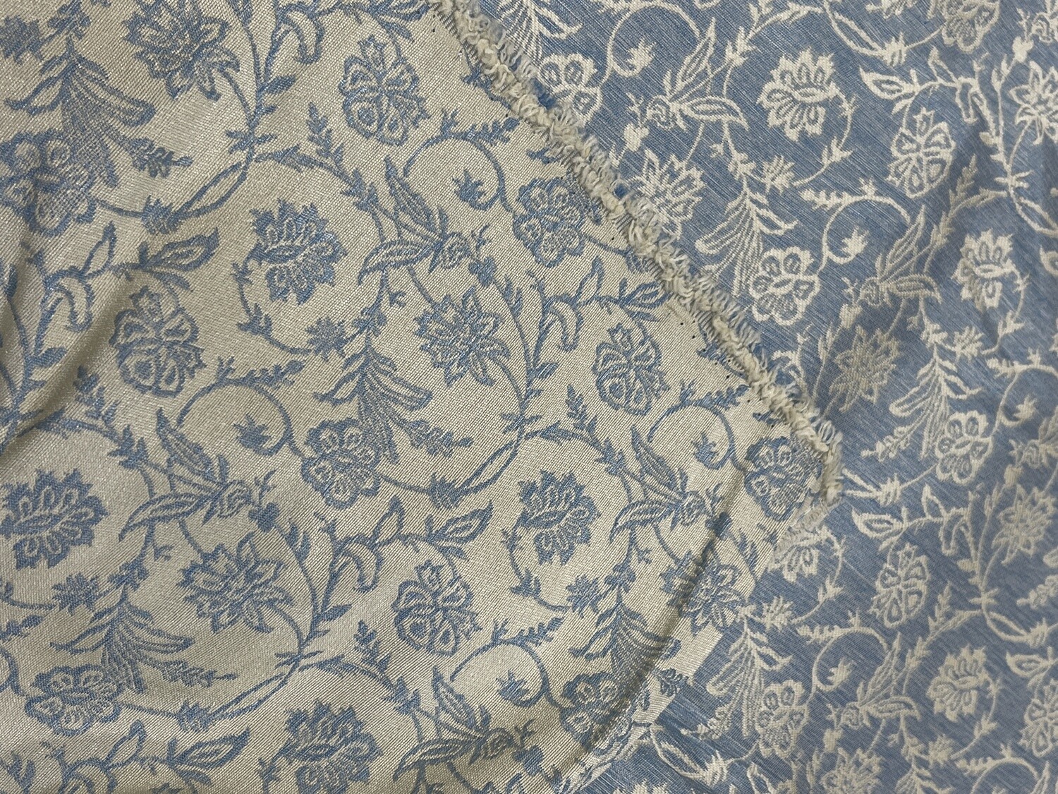 Blue Brocade Work Fabric