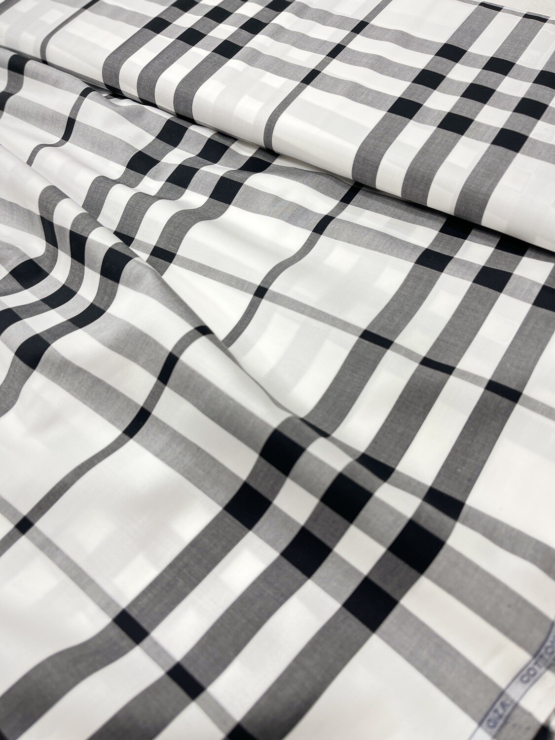 VCP White Checks Fabric