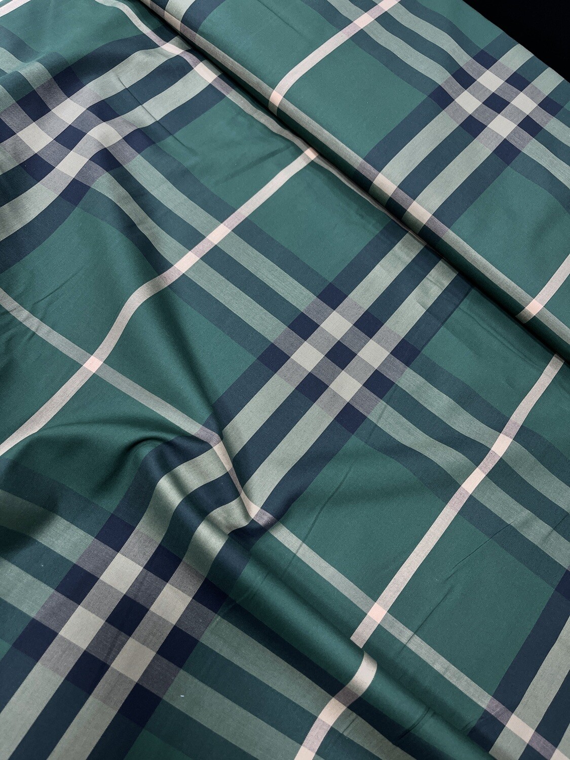 VCP Green &amp; Blue Checks Fabric