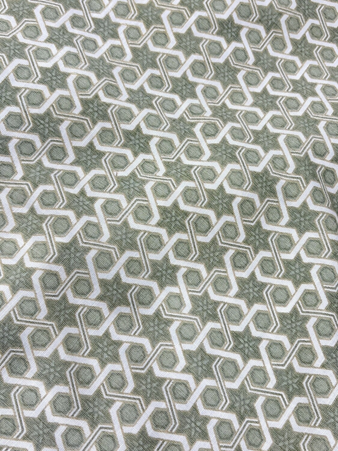 Green Star Print Fabric