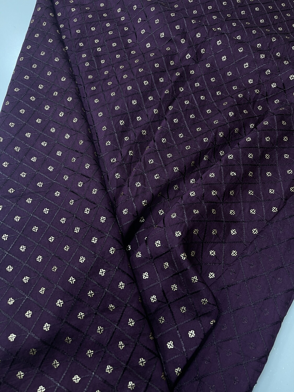 Violet Sequin Work Fabric