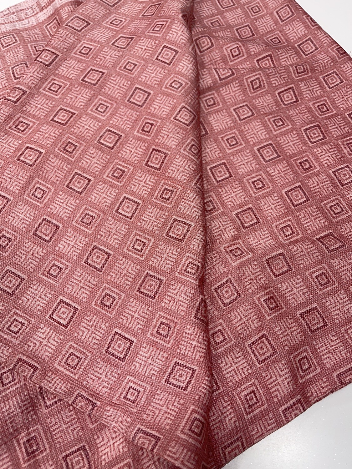 Red  Square Print Fabric
