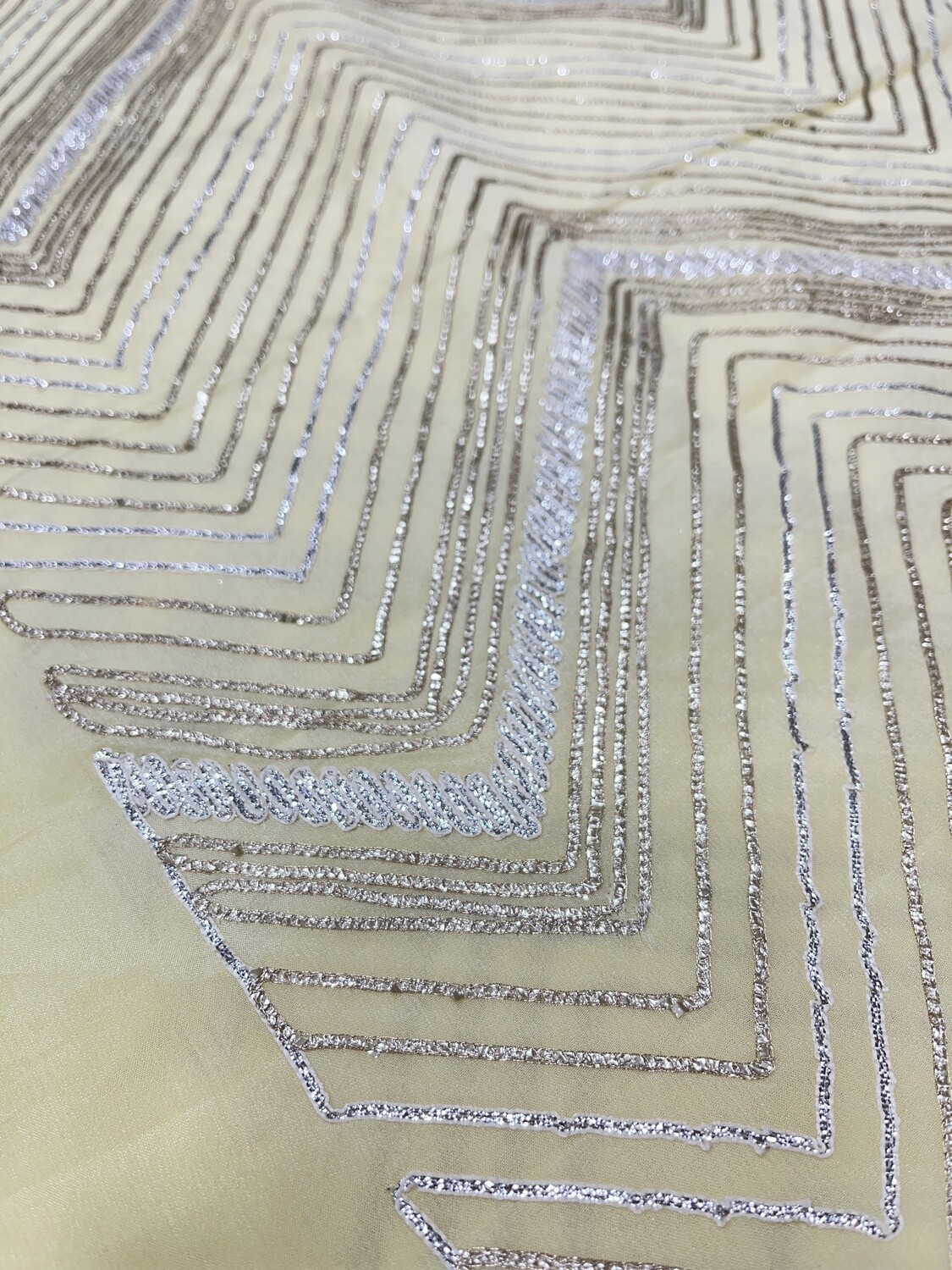 Lemon Yellow  Gota Work Fabric