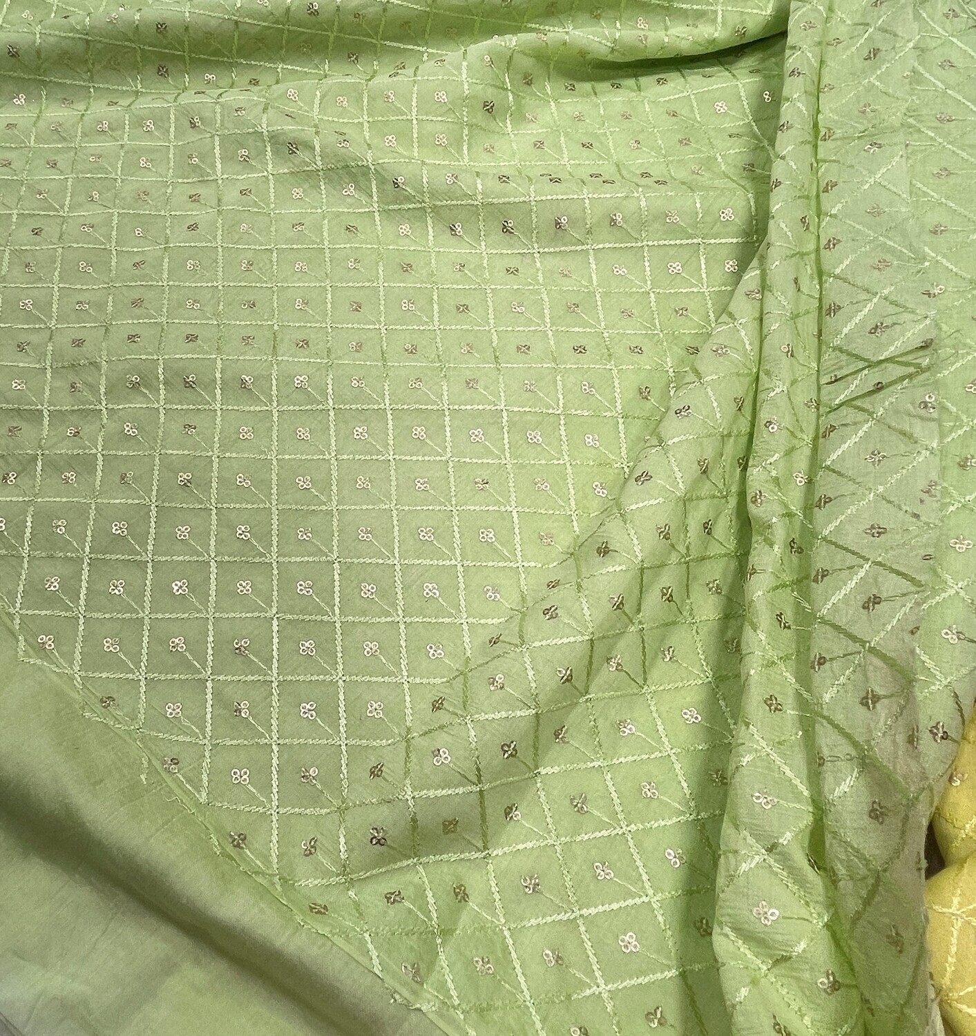 Pista Sequin Work Fabric
