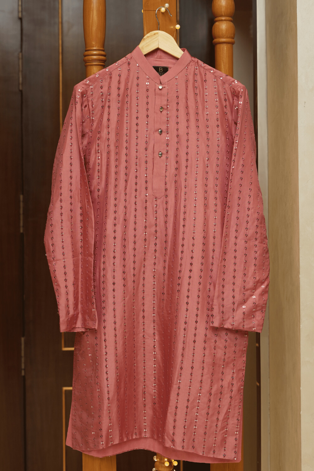 Nude Pink Sequin Kurta