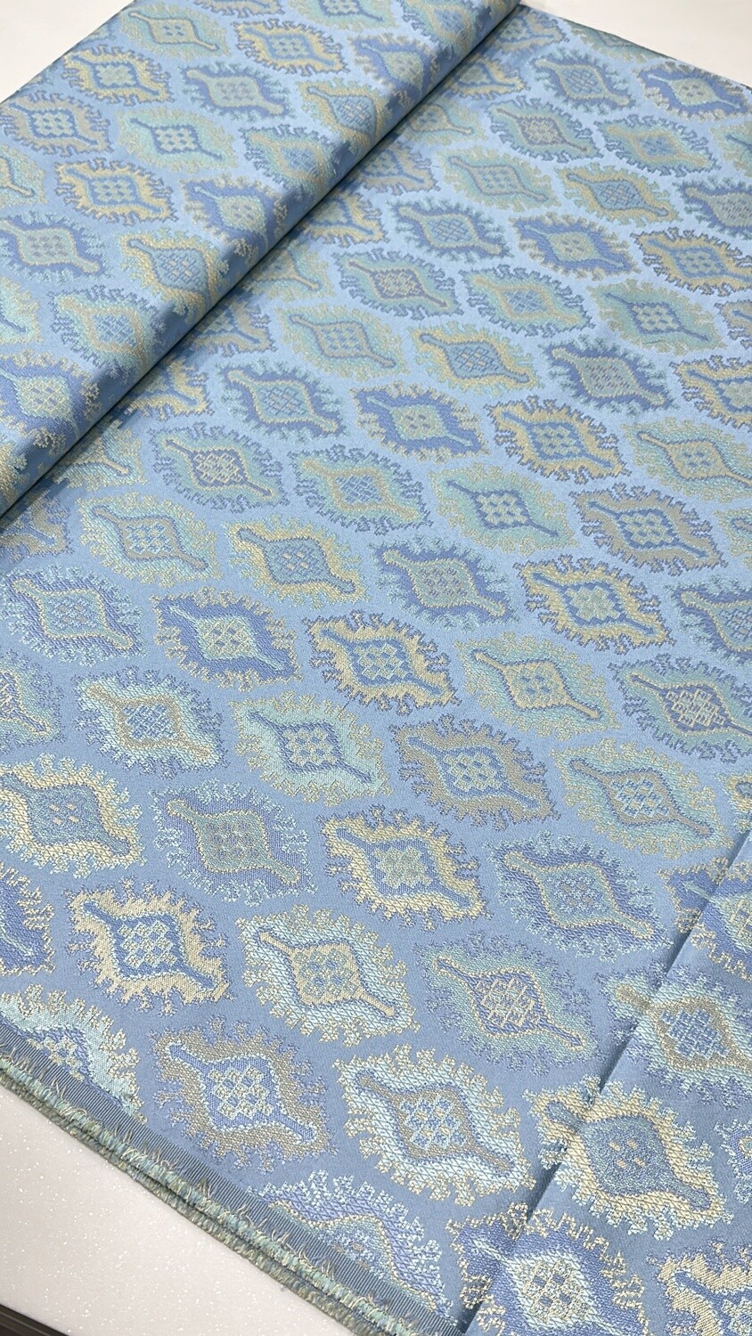 Powder Blue Green Work Fabric
