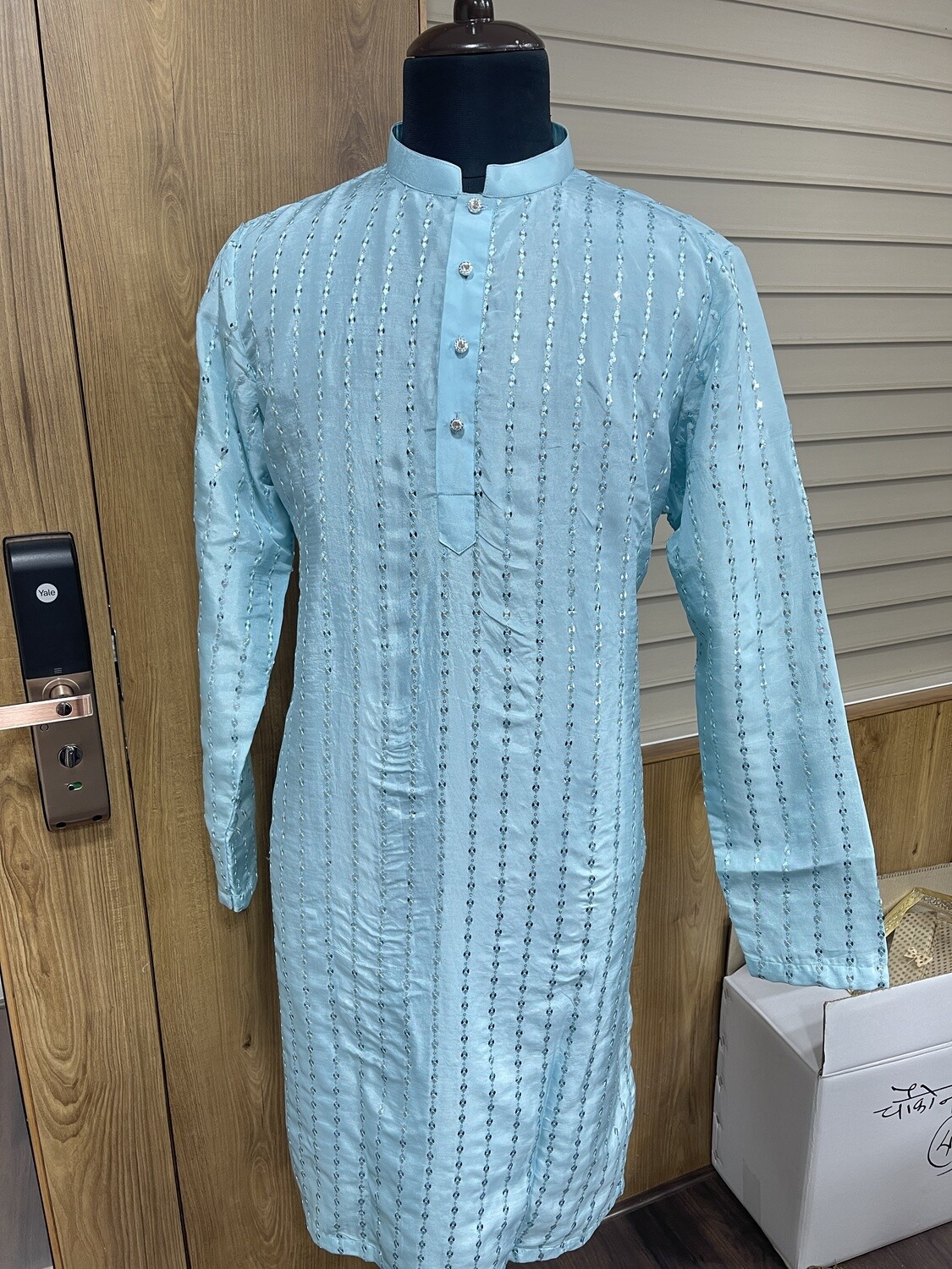 Sky Blue Sequin Kurta