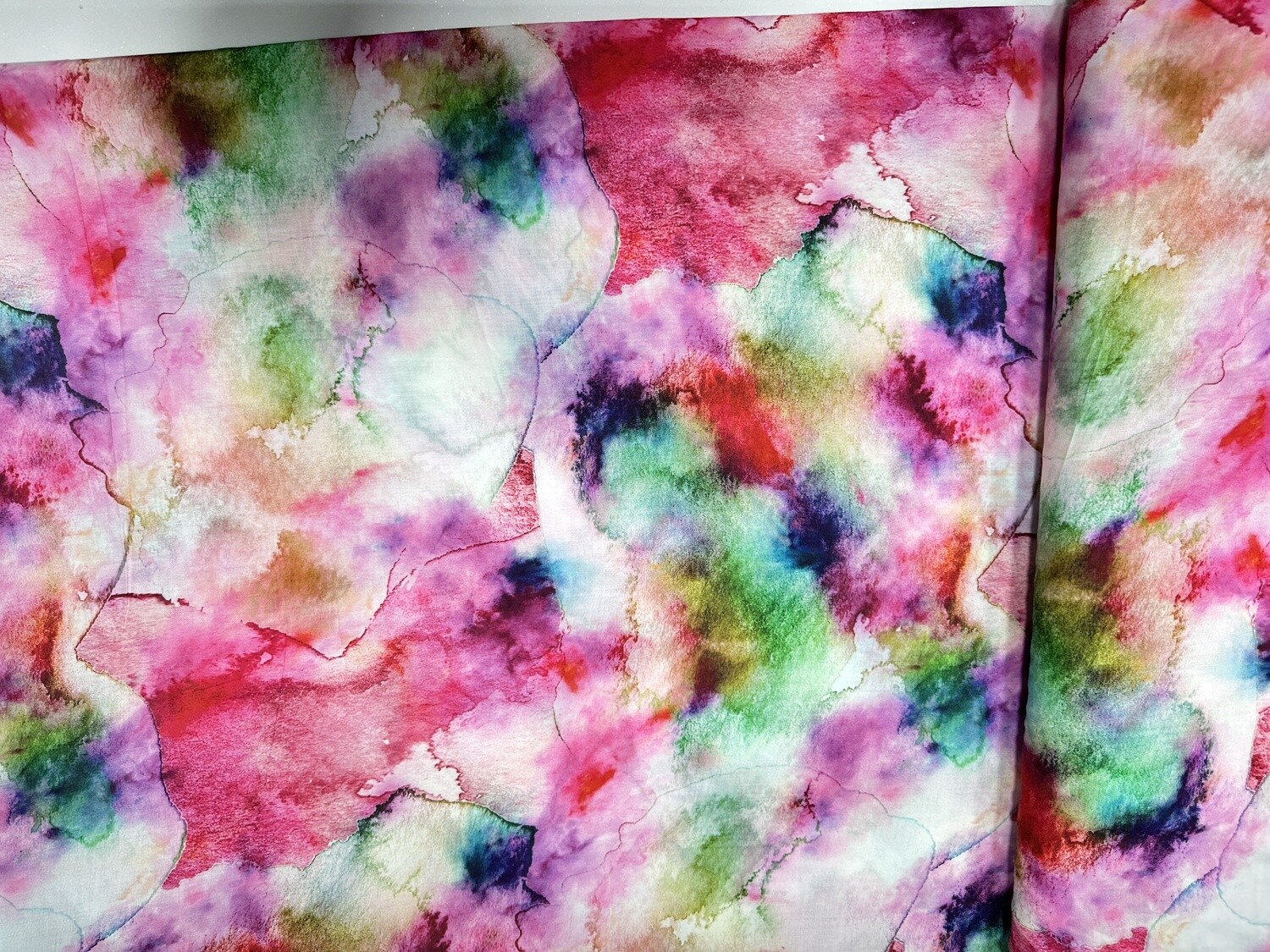 Pink Colourful Printed Fabric