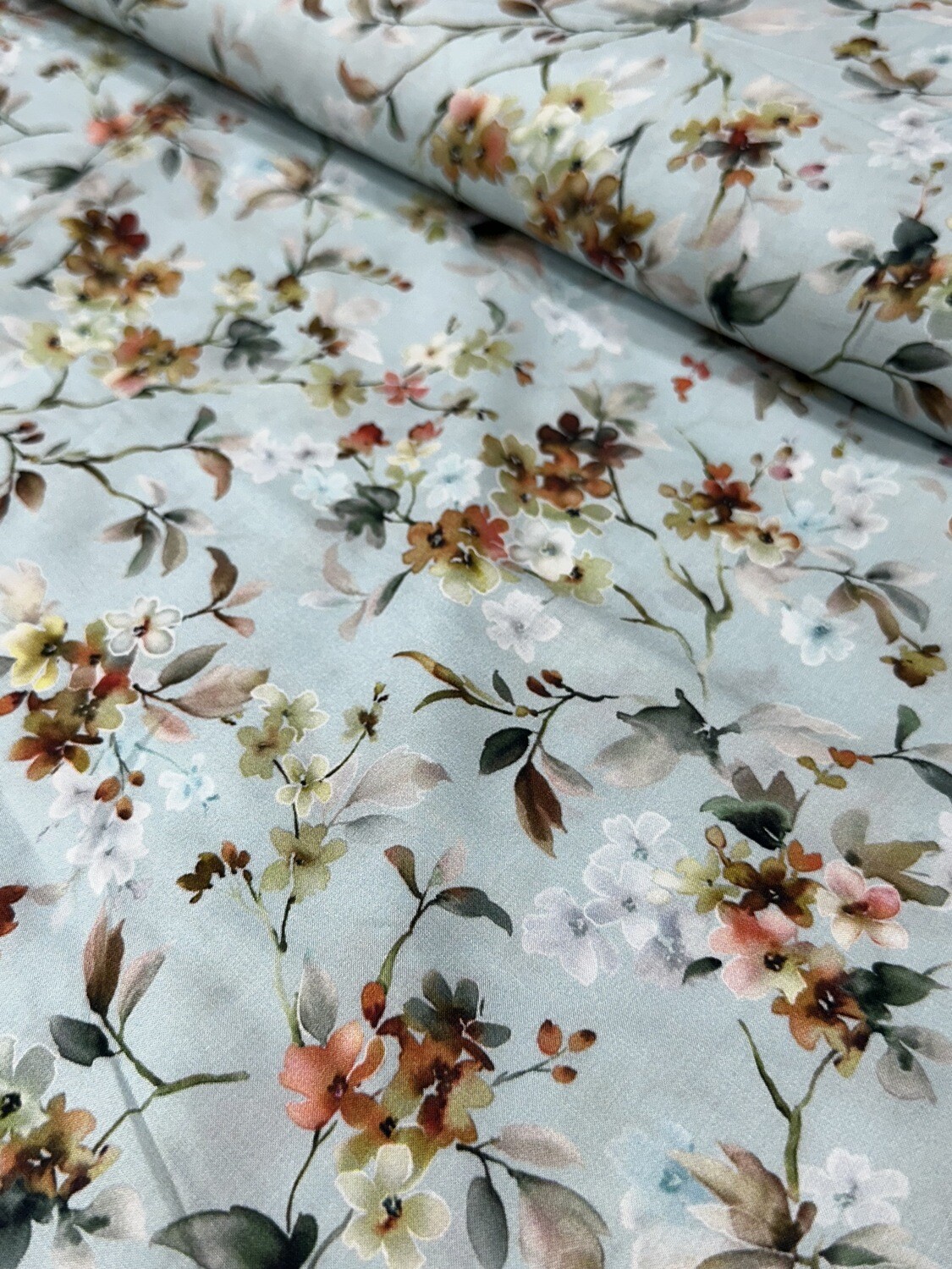Light Blue Small flower Fabric