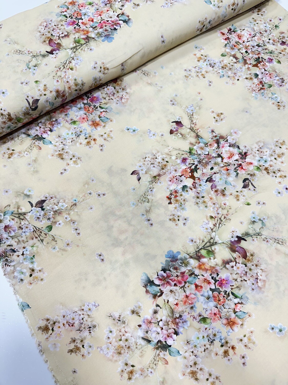 Pure Cream small flower Fabric