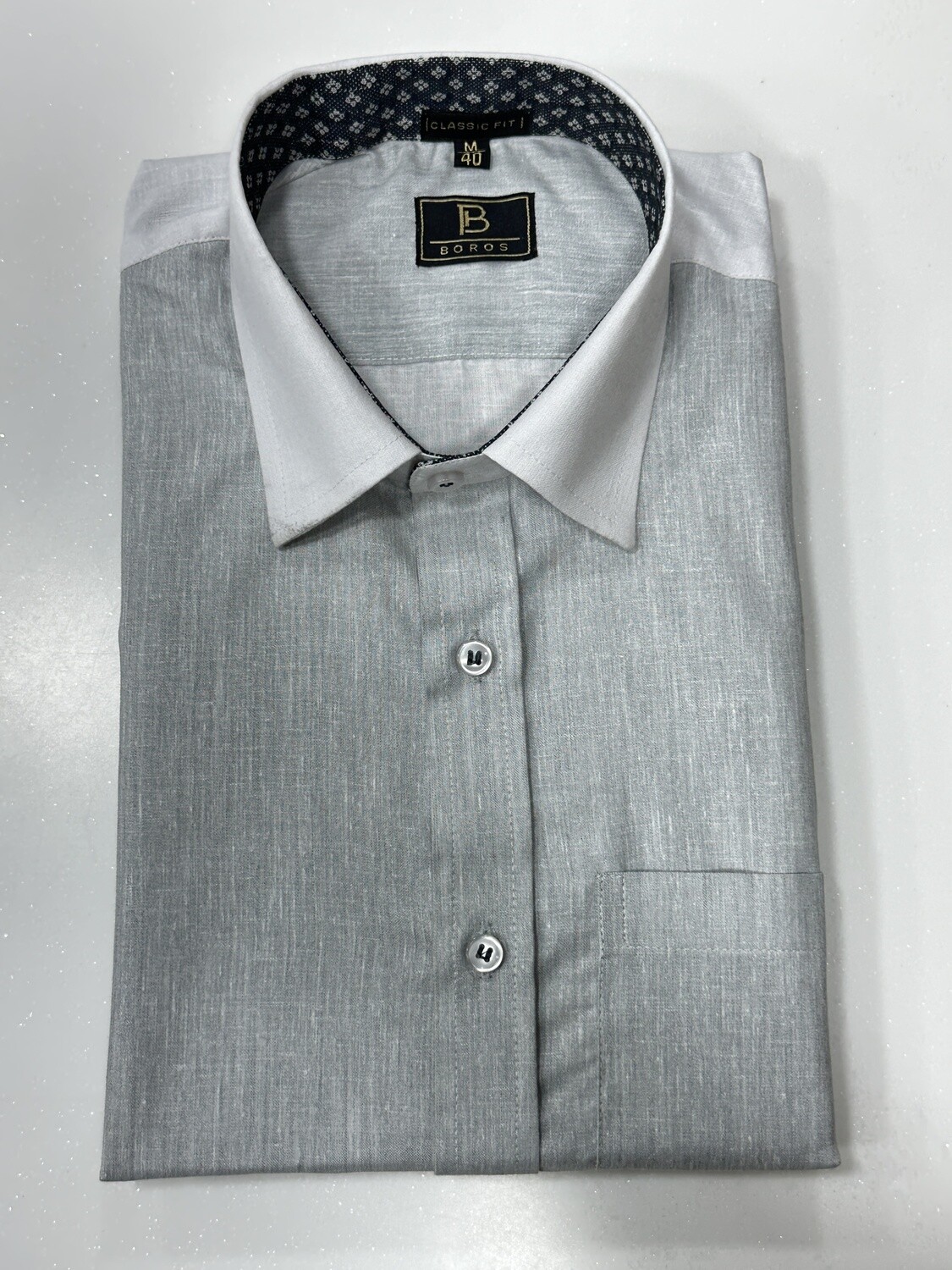White, Grey &amp; Black Printed Shirt