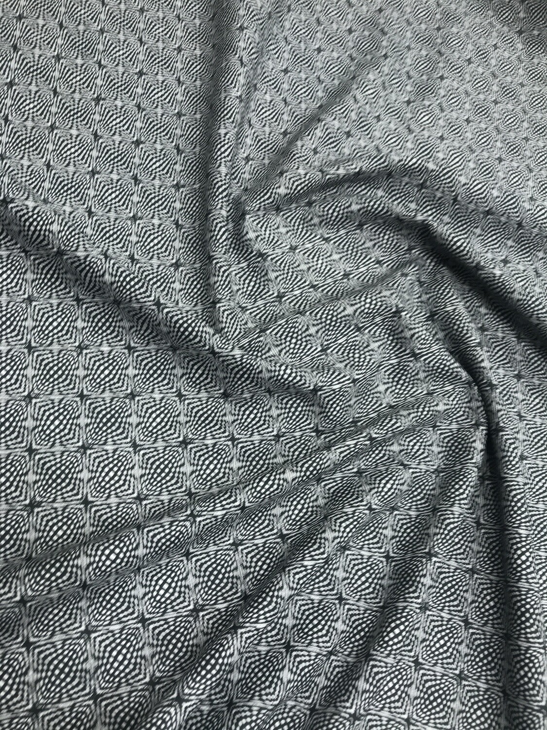 Dark Green Square Printed Fabric