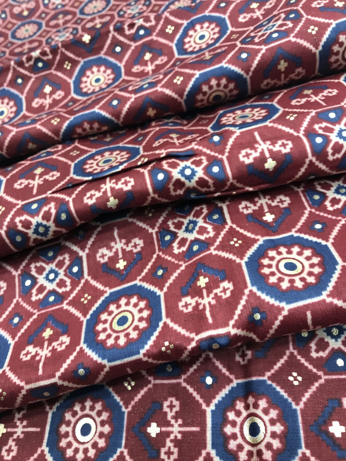 Maroon Circle Printed